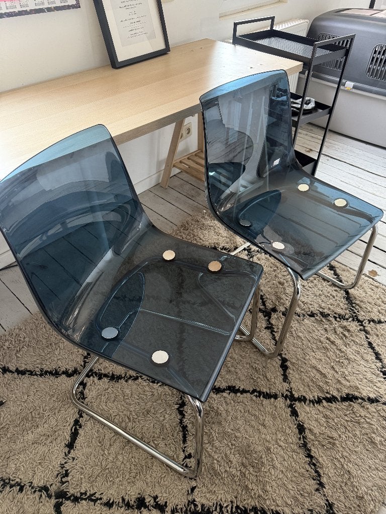 2 chaises TOBIAS (IKEA), Maison & Meubles, Chaises, Utilisé, Deux, Bleu, Enlèvement
