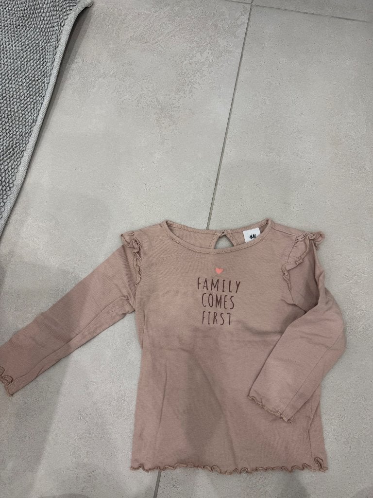 Blouse H&M rose à inscription, Kinderen en Baby's, Babykleding | Maat 74, Meisje, H&M, Nieuw, Ophalen of Verzenden
