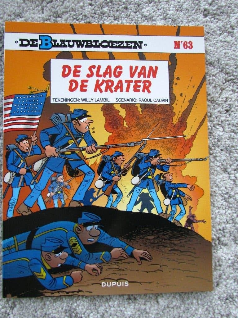 Strip De Blauwbloezen nr. 63 'De Slag van de krater', Boeken, Eén stripboek, Lambil /  Cauvin, Nieuw, Ophalen of Verzenden