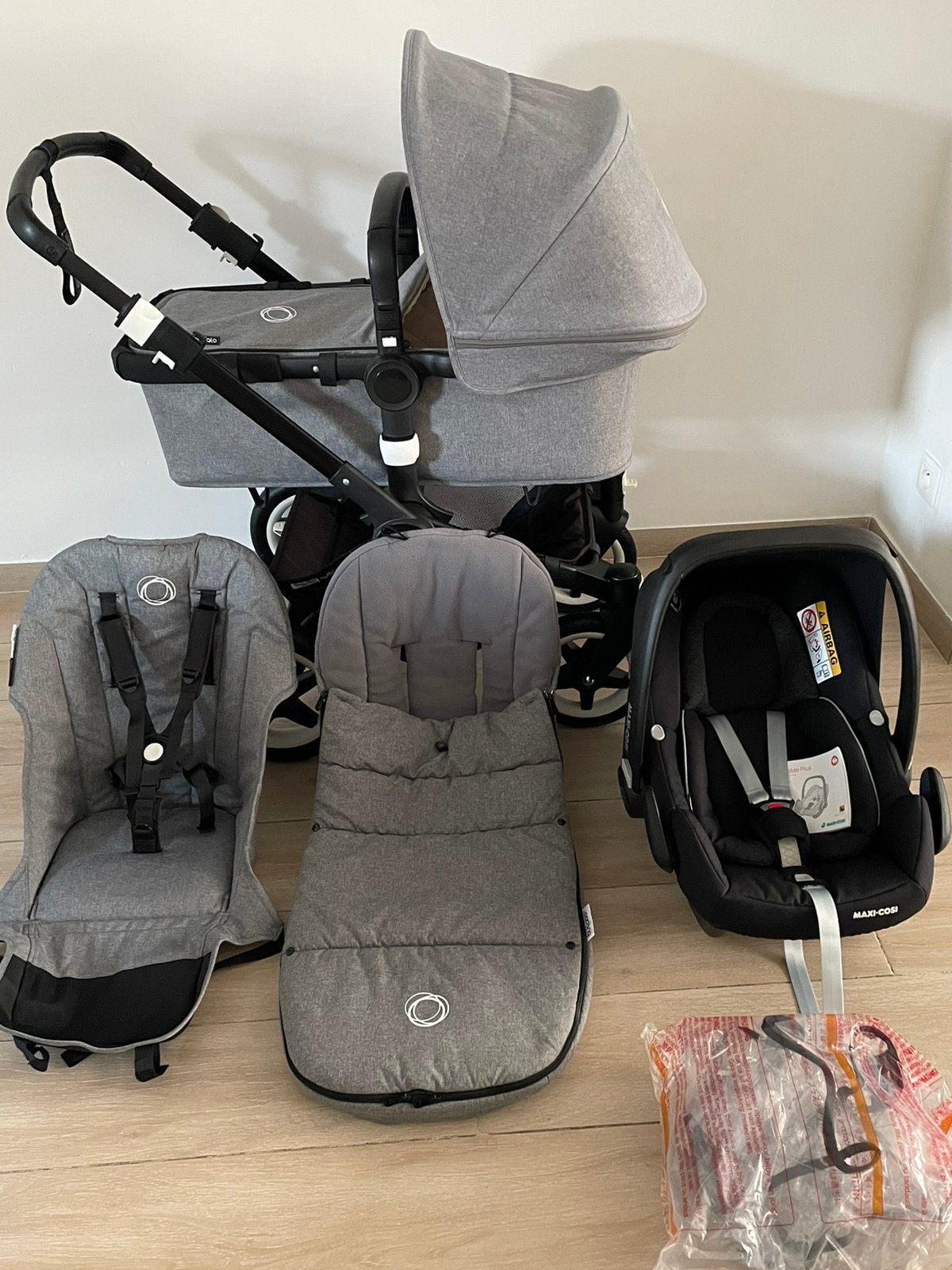 Bugaboo Buffalo Melange Grey 3-en-1 complète, Enlèvement ou Envoi, Babygeluk, Comme neuf, Willebrok