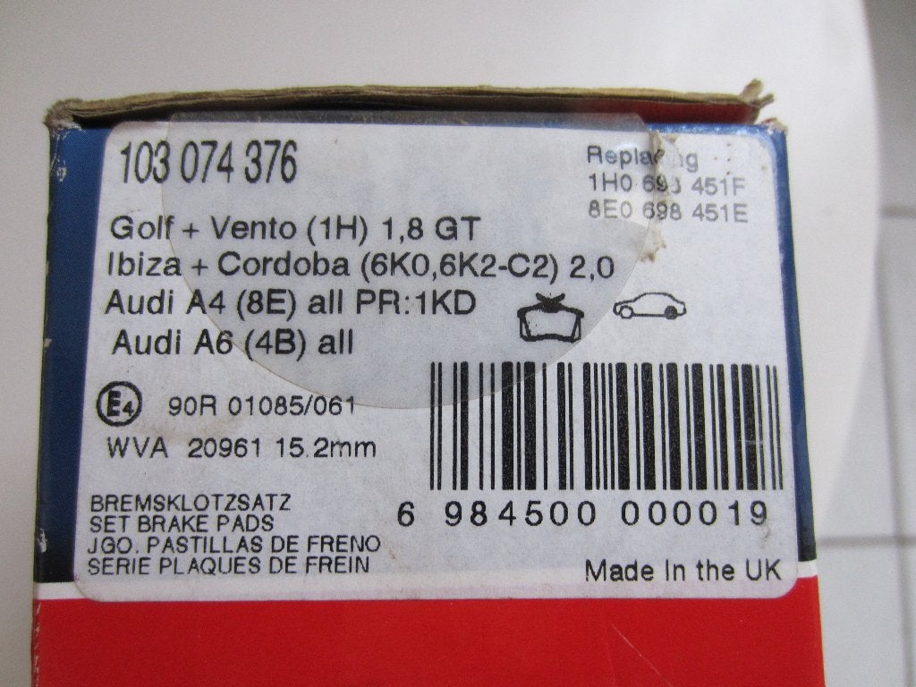 Plaquette frein arrière neuf VW, SEAT, AUDI, Enlèvement, Neuf, Audi