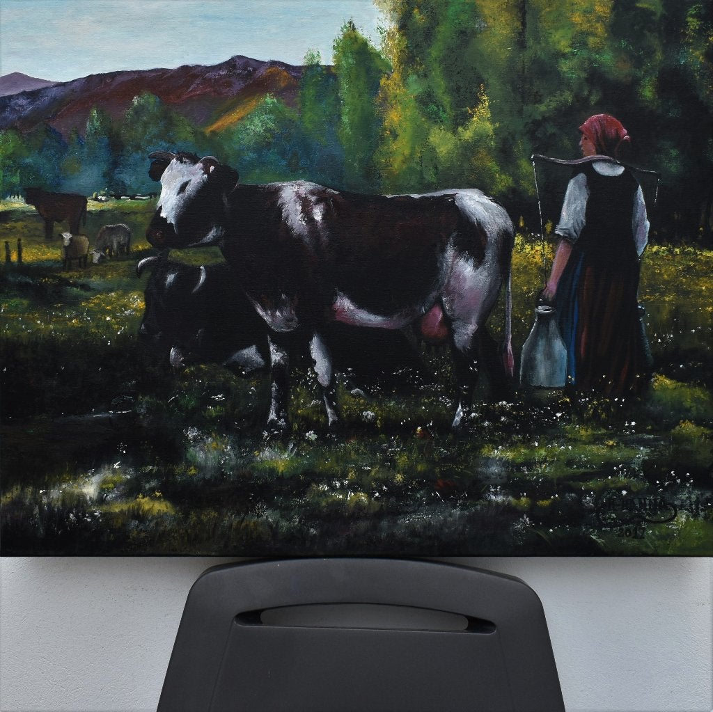 Vaches peinture,par joky kamo, Antiquités & Art, Enlèvement