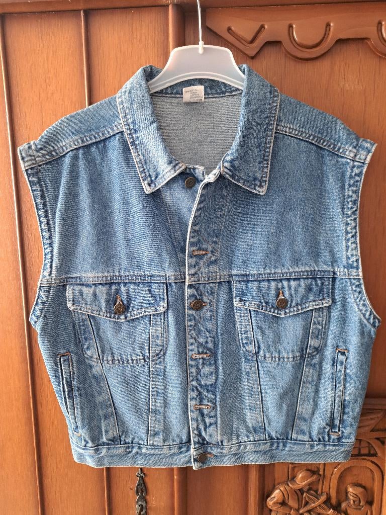 Jeans vestje zonder mouwen M, Kleding | Heren, Jassen | Zomer, Ophalen, Andere, Zo goed als nieuw, Maat 48/50 (M)