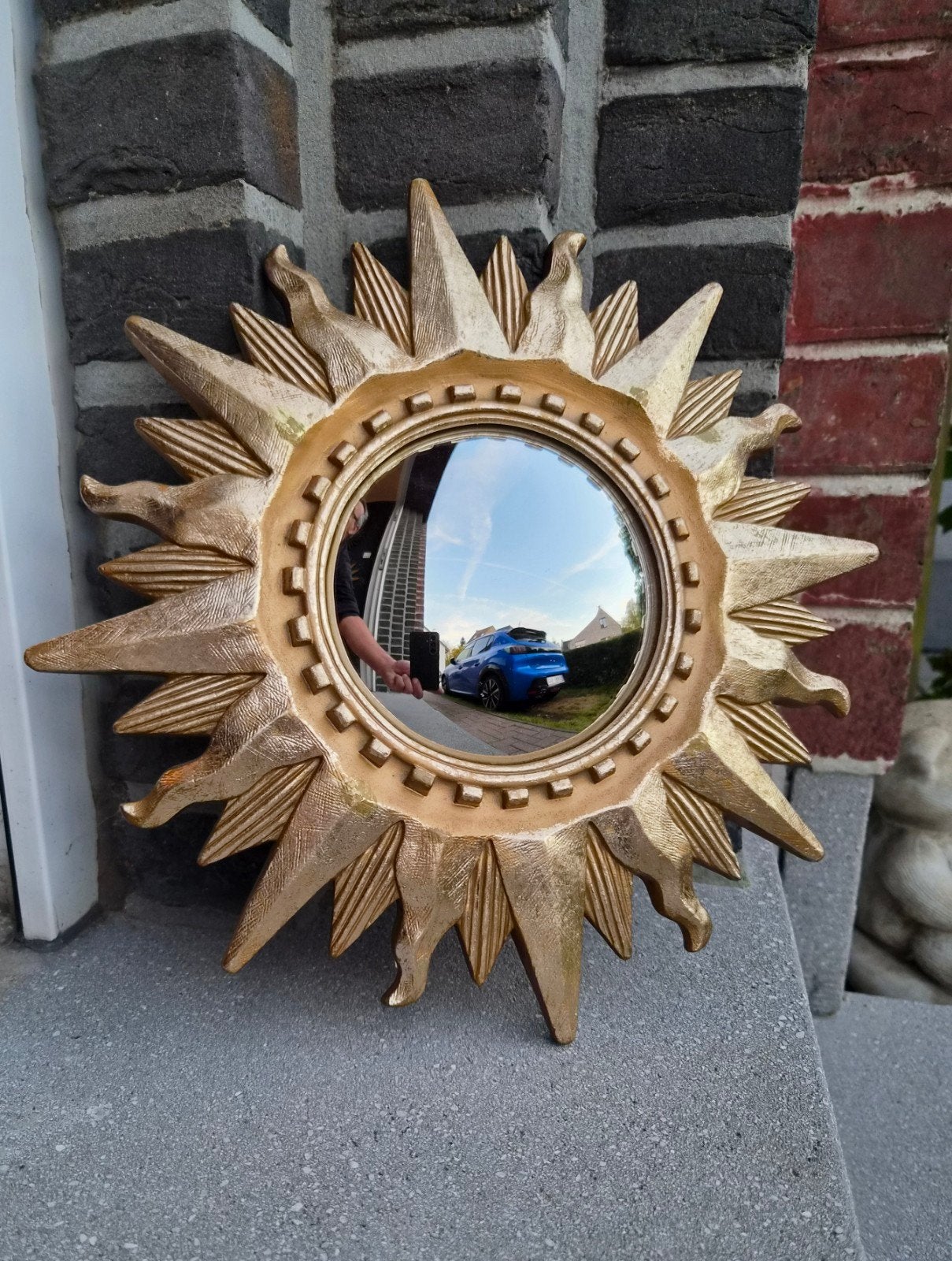 Miroir solaire de 32,5 cm, verre convexe., Maison & Meubles, Enlèvement ou Envoi, Moins de 100 cm, Rond, Utilisé