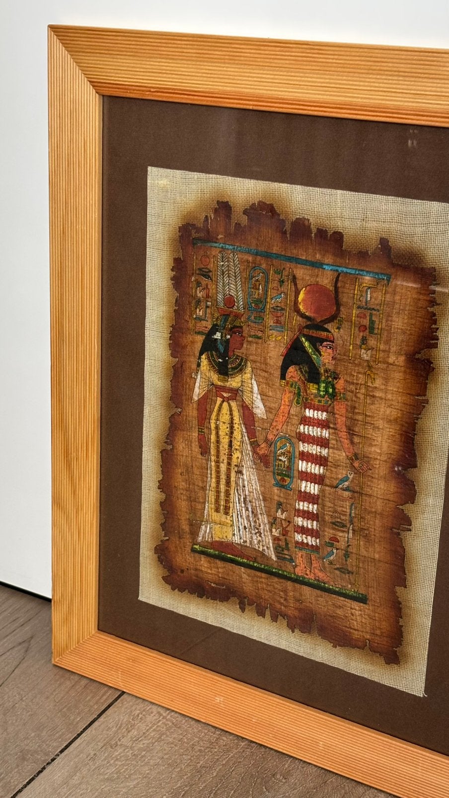 authentiek antiek Egyptisch papyrus schilderij, Antiek en Kunst, Ophalen