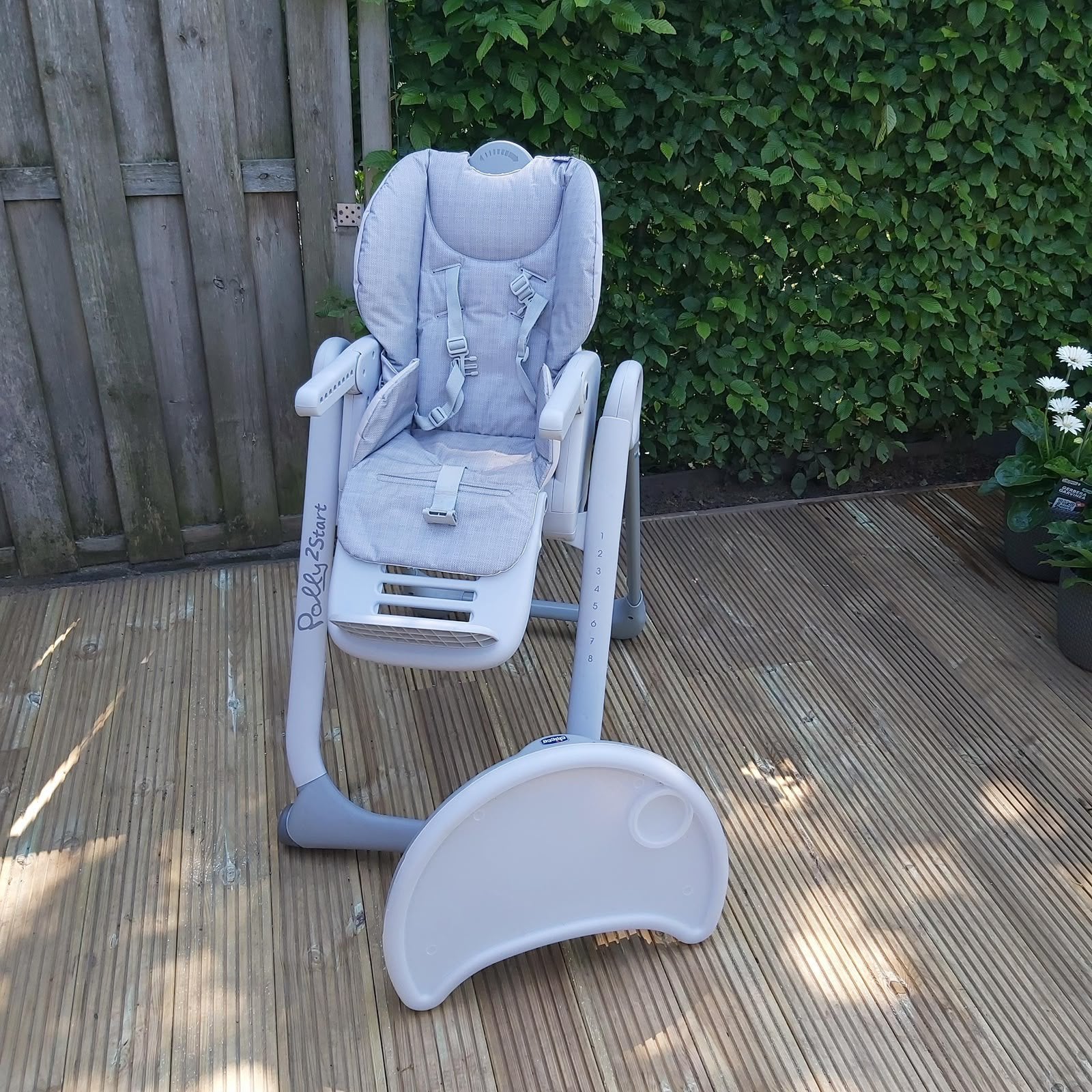 Chicco Polly 2Start grijs, Kinderen en Baby's, Ophalen, Meegroeistoel, Afneembaar eetblad
