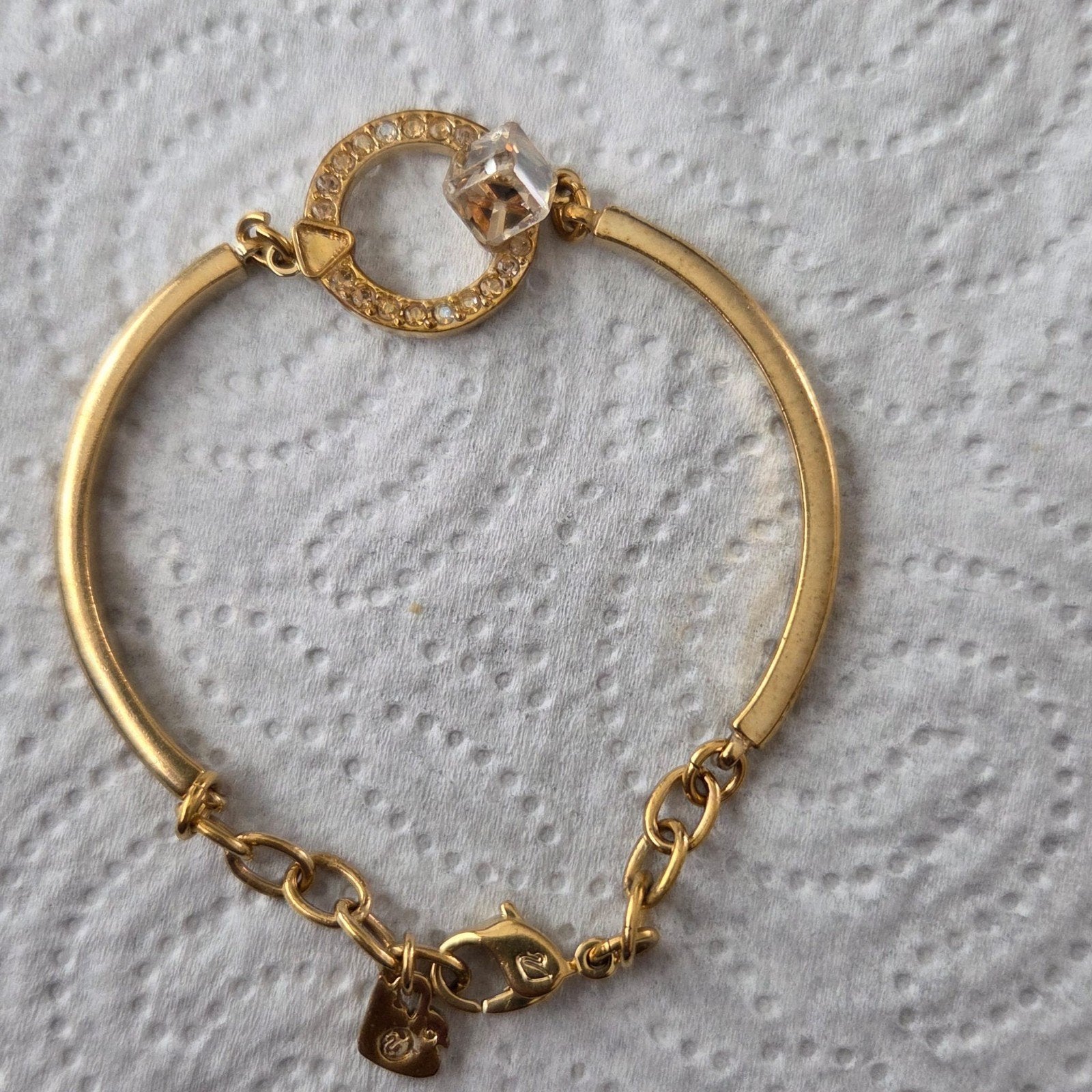 Originele Swarovski Geometrische Bangle Armband - Goudkleuri, Enlèvement