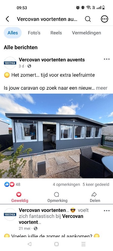 Trekcaravan met nieuwe voortent, Caravans en Kamperen, Voortenten en Luifels, Zo goed als nieuw, Overige merken, PVC, Ophalen