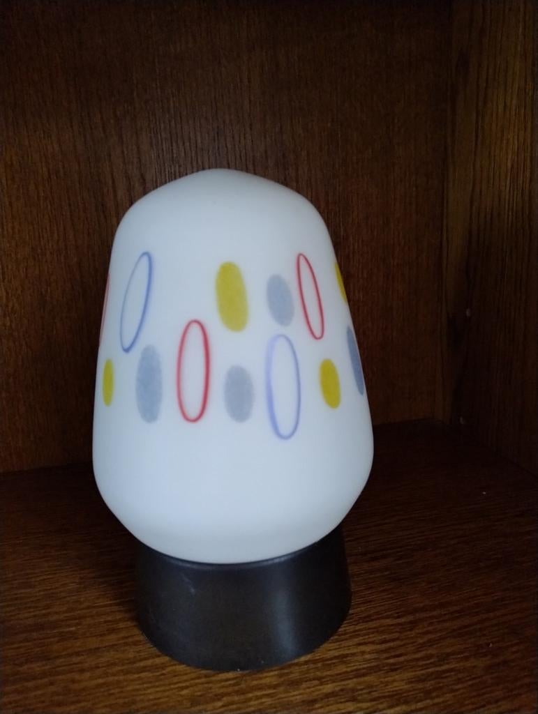 Vintage mid century opaal glazen plafondlamp jaren 50, Ophalen