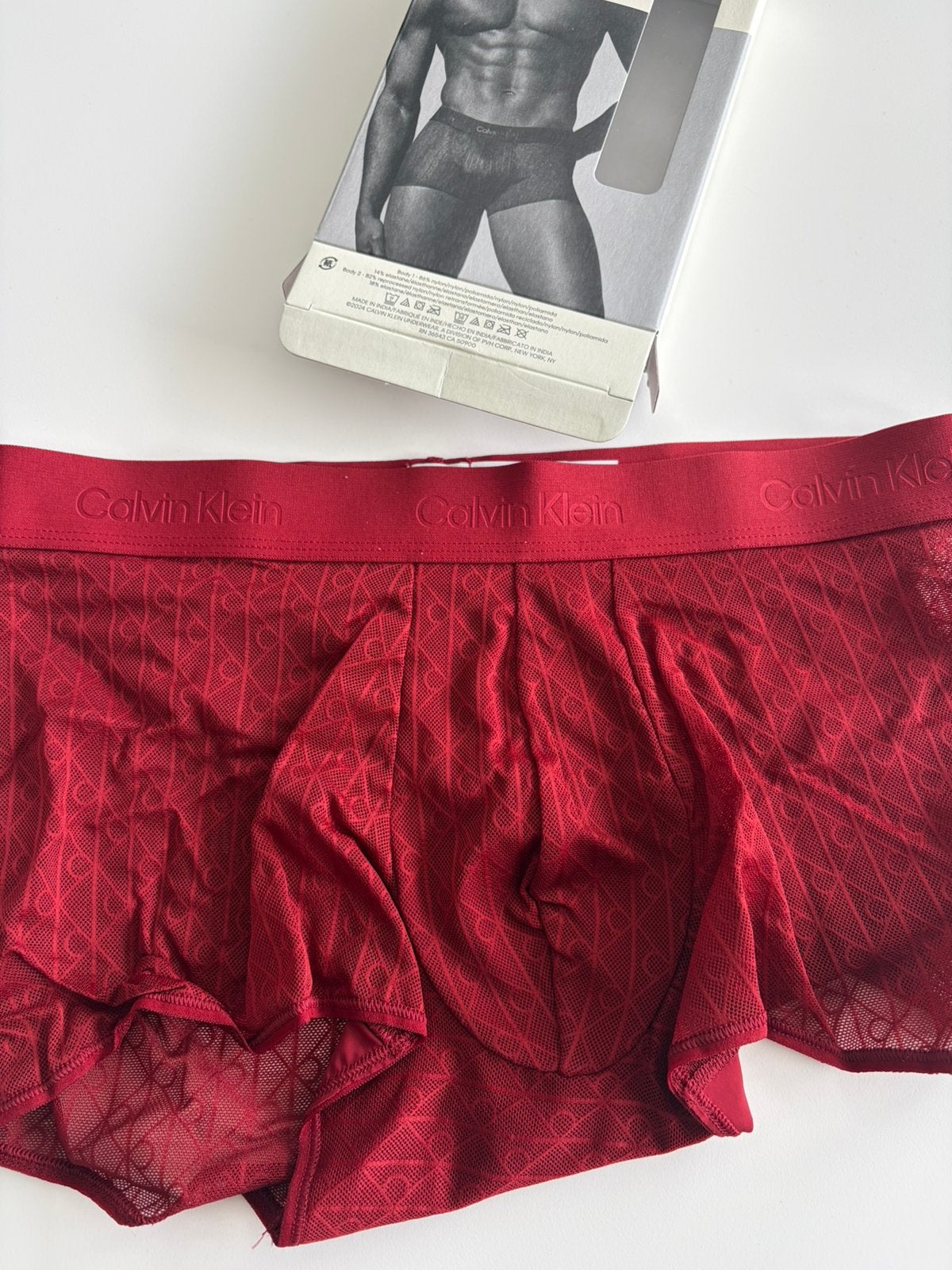 Slip en dentelle en microfibre Calvin Klein, Vêtements | Hommes, Envoi, Rouge, Boxer