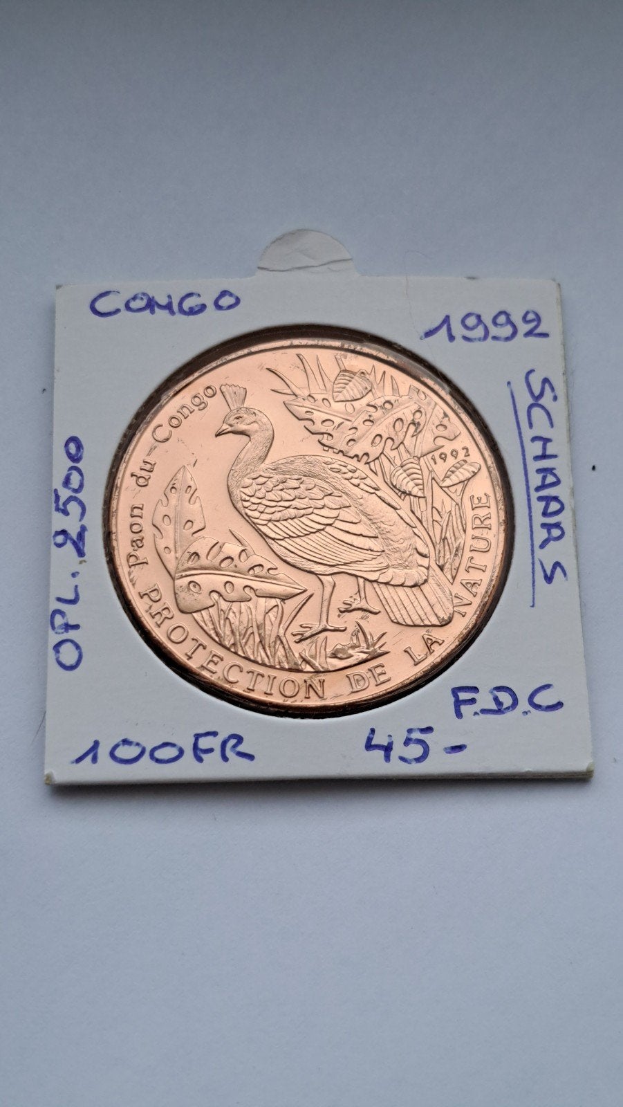 Congo 100 pour 1992 en F.D.C. TRÈS RARE ! Jusqu'à 2500 !, Enlèvement ou Envoi