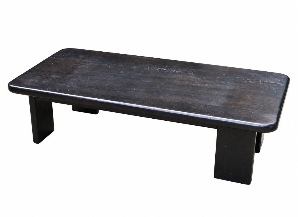 Zwarte brutalist salontafel - Large vintage coffee table, Ophalen