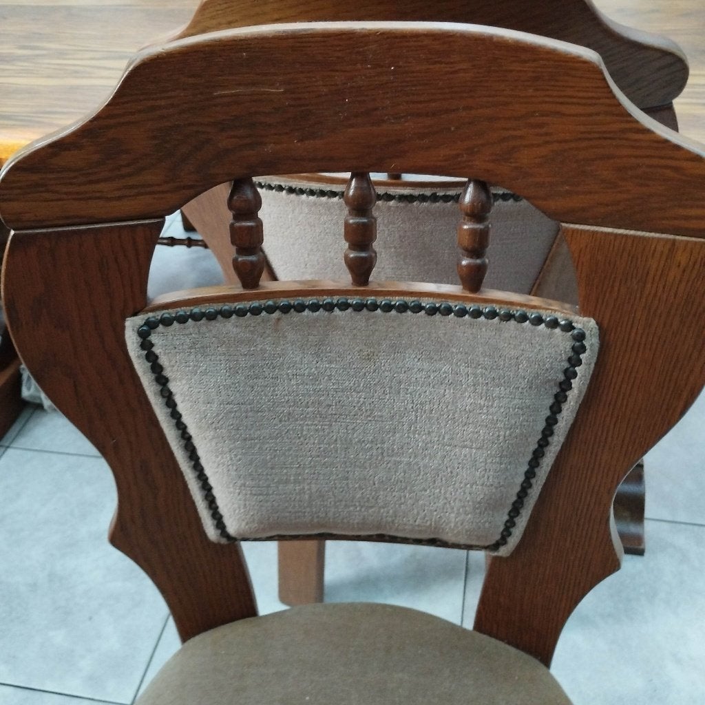 Massief eiken Tafel en stoelen, Antiek en Kunst, Ophalen