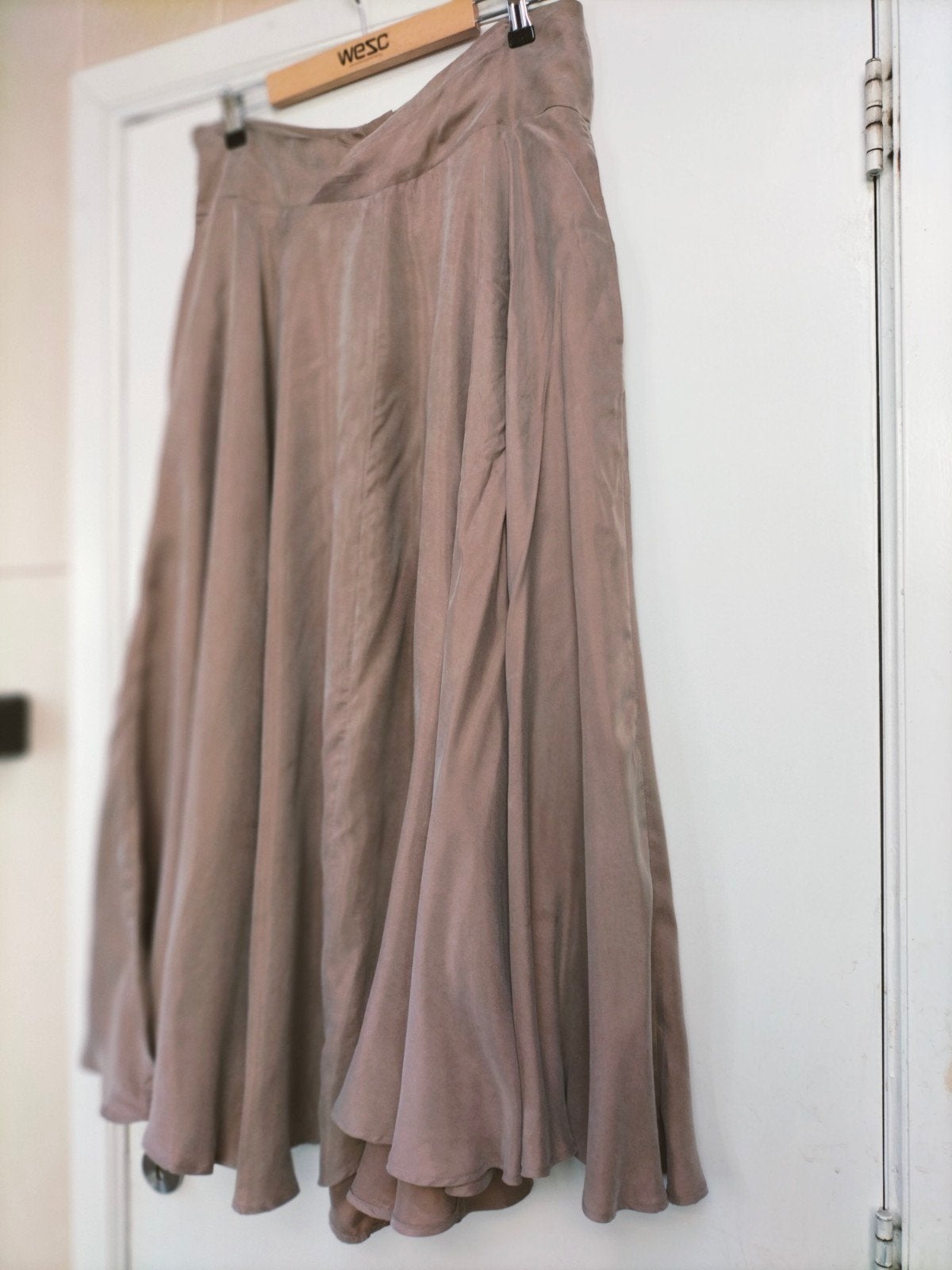 H&M, licht mokakleurige lange rok 46, Ophalen of Verzenden