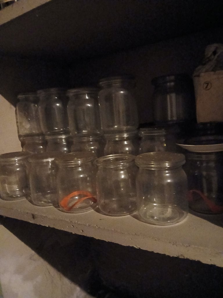 glazen sterliseer potten, Met deksel, Ophalen, Gebruikt, Glas