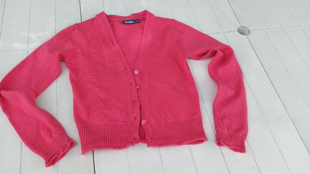 cardigan - tricoté - taille 140, Enlèvement ou Envoi, Pull ou Veste, Comme neuf, Bel & Bo