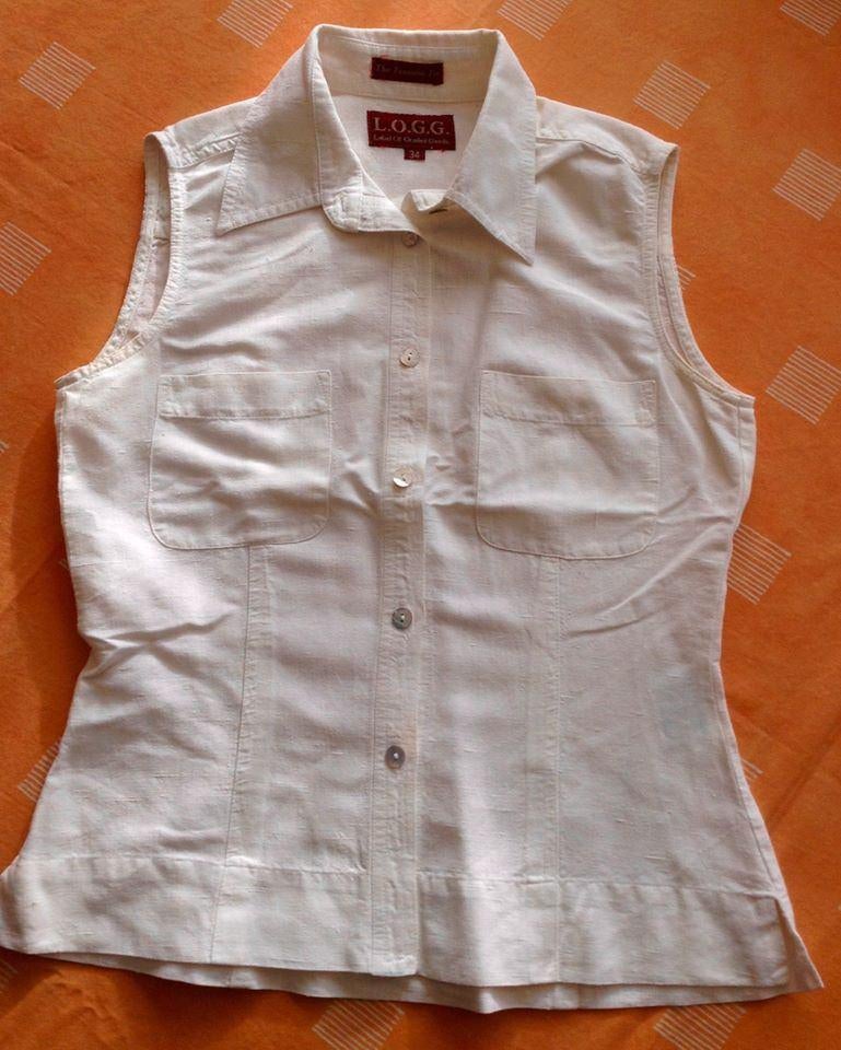 Chemisier sans manches en lin XS, H&M, Enlèvement ou Envoi, Beige, Comme neuf