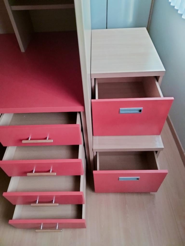 Hoogslaper met grote bureau, 90 cm, Enlèvement, Utilisé, Moins de 160 cm