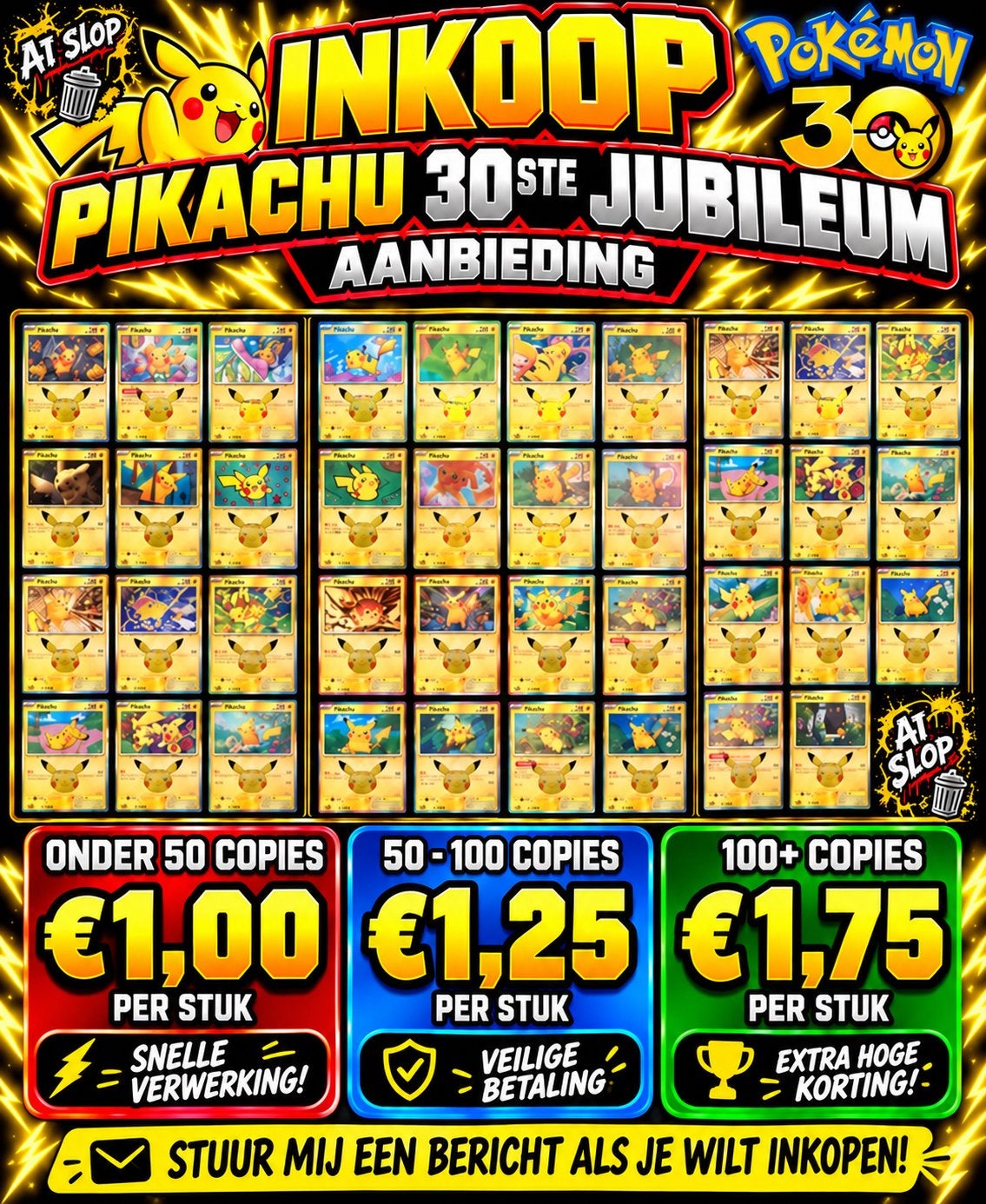 ISO op zoek naar Pikachu’s 30th anniversary., Ophalen of Verzenden