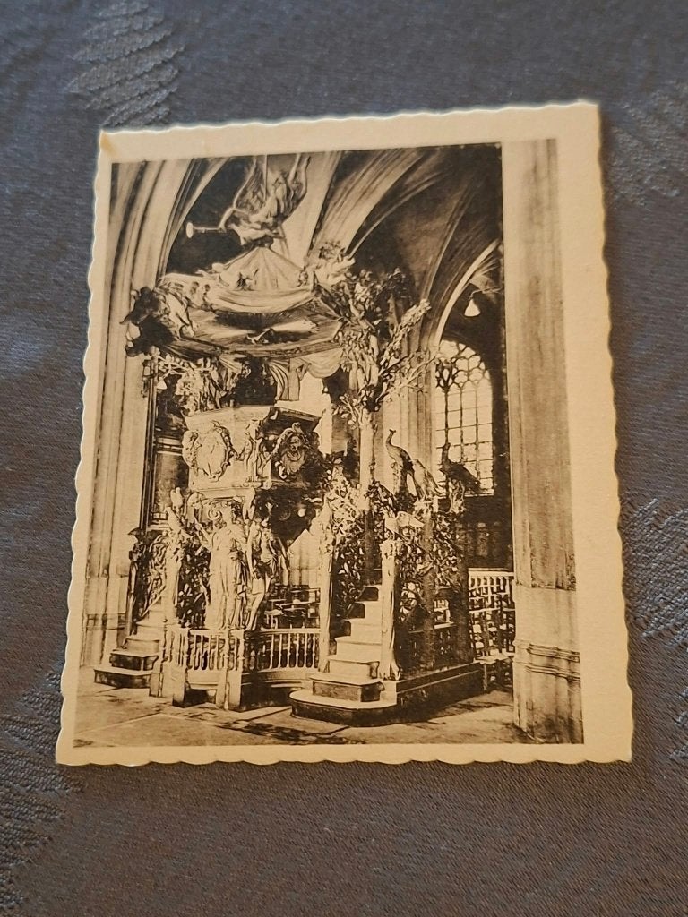 Prentje/Chromo : Antwerpen / Hoofdkerk - Predikstoel, Verzamelen, Gebruikt, Ophalen of Verzenden, 1940 tot 1960, Prent