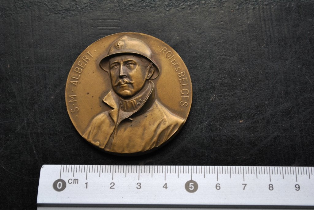 Médaille en bronze S.M. Albert Ier Roi des Belges Yser Ijzer, Timbres & Monnaies, Enlèvement ou Envoi, Bronze