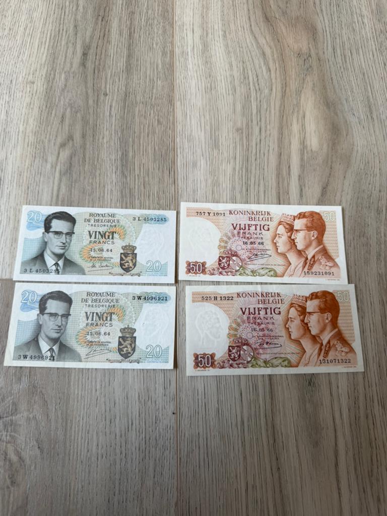 Joli ensemble de billets de 20 à 50 francs, Enlèvement ou Envoi