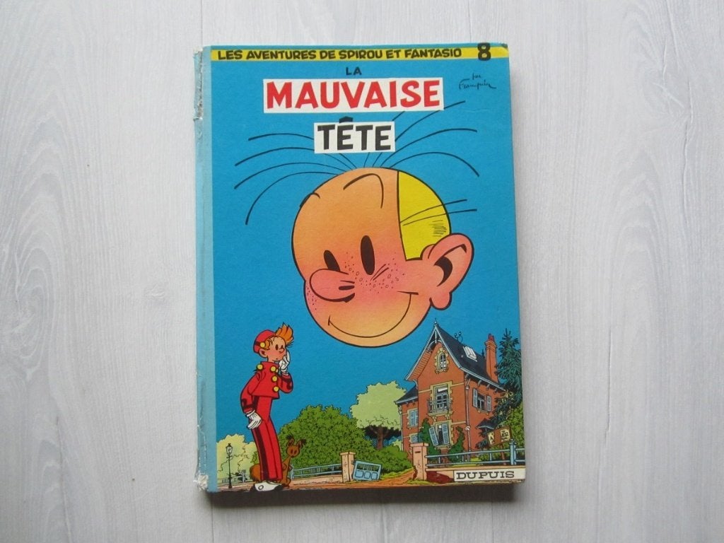 Spirou 8 : La mauvaise tête - dos rond bleu clair - rare, Gelezen, Eén stripboek, Ophalen of Verzenden, Franquin