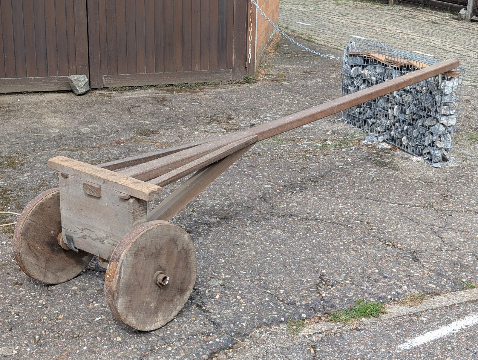 houten antieke kar, Antiek en Kunst, Ophalen of Verzenden
