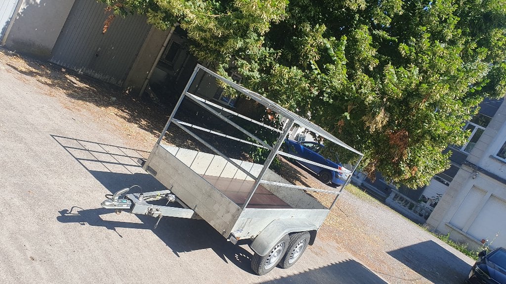 Remorque double essieux 750kg Aluminium 2,55cm/1,30cm, Enlèvement ou Envoi, Comme neuf