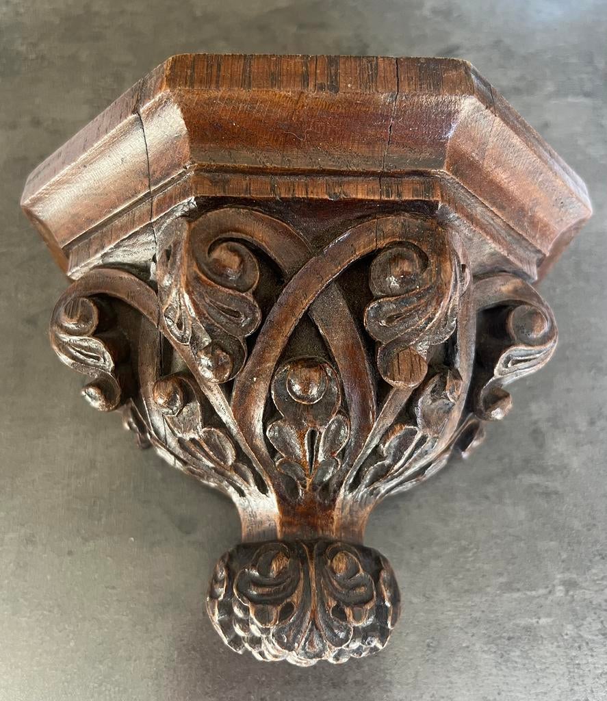 Très belle console murale en bois sculpté XIXe siècle, Enlèvement ou Envoi