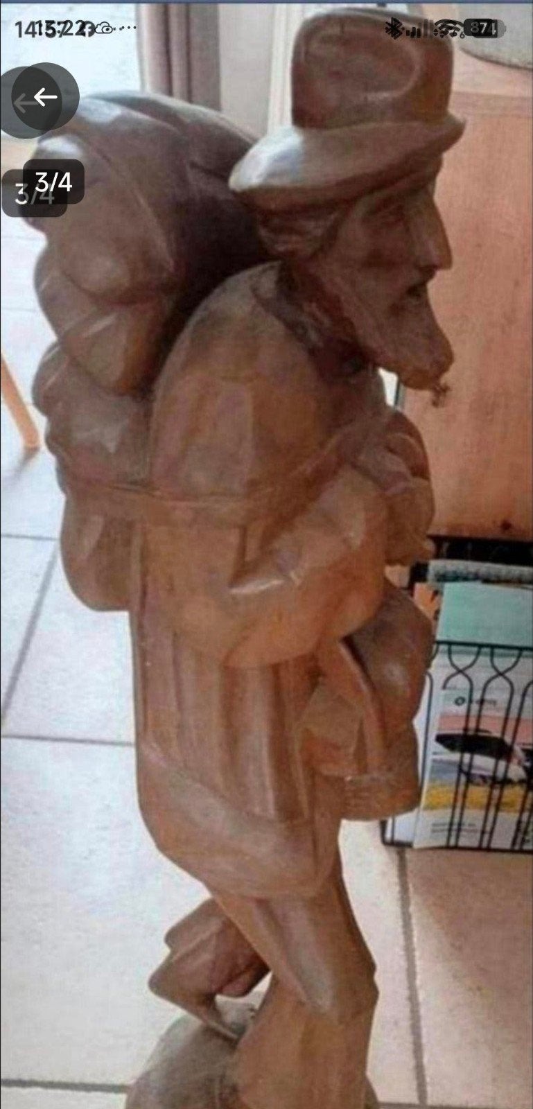 Massief houten beeld 19de eeuw / perfecte staat., Ophalen, Beeld