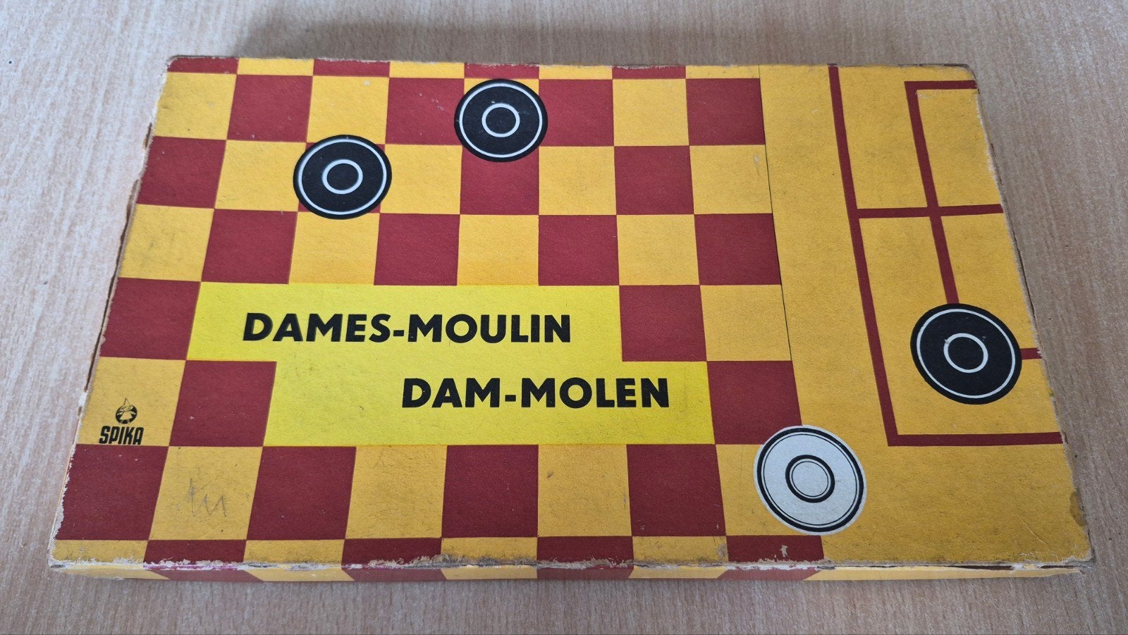 Prachtig Vintage Bordspel: Dam-Molen (SPIKA) – 100% COMPLEET, Hobby en Vrije tijd, Ophalen