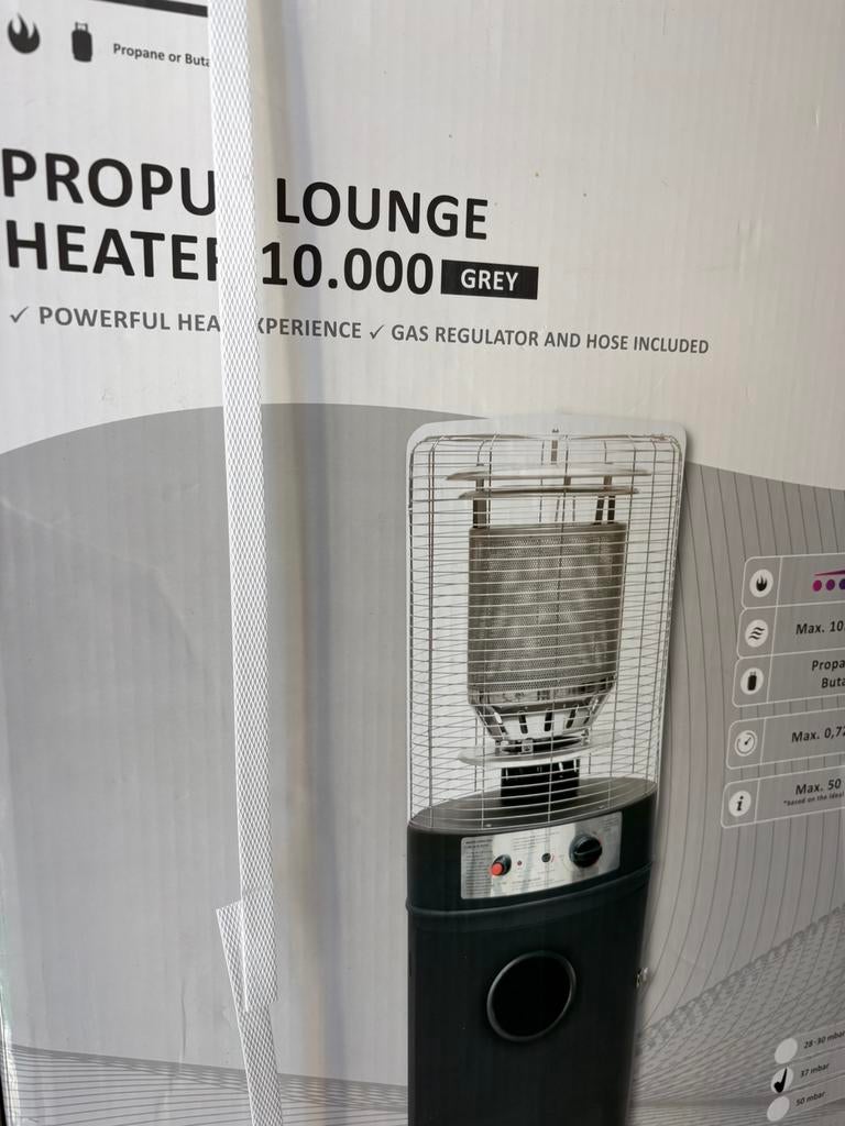 Propaan terras heater 10000watt splinter nieuw, Tuin en Terras, Ophalen, Draaibaar, Zo goed als nieuw, Vloer