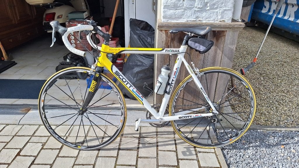 Unieke Scott USA Phonak TeamEdition racefiets wielerhistorie, Autres marques, Frein sur jante, Aluminium, Enlèvement