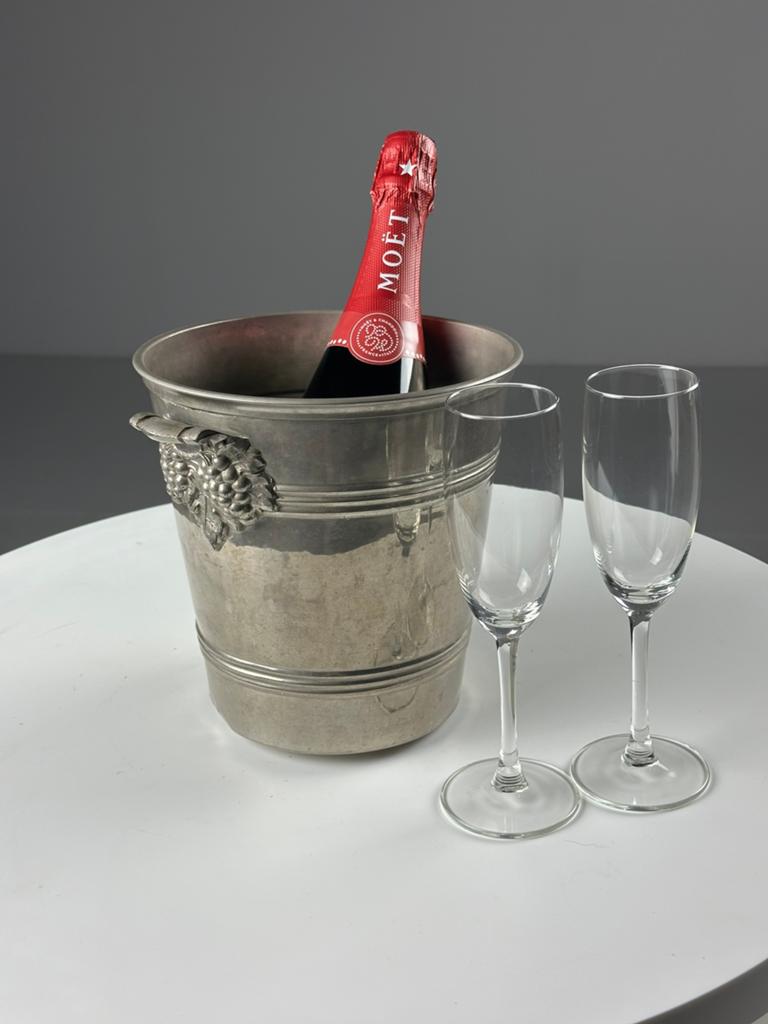 Seau à vin/champagne vintage en étain 20e, Enlèvement, Comme neuf