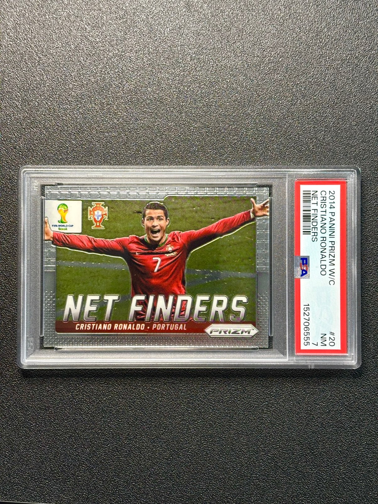 PSA 7 Cristiano Ronaldo 2014 Panini Prizm W/C Net Finders, Ophalen of Verzenden, Nieuw, Plaatje