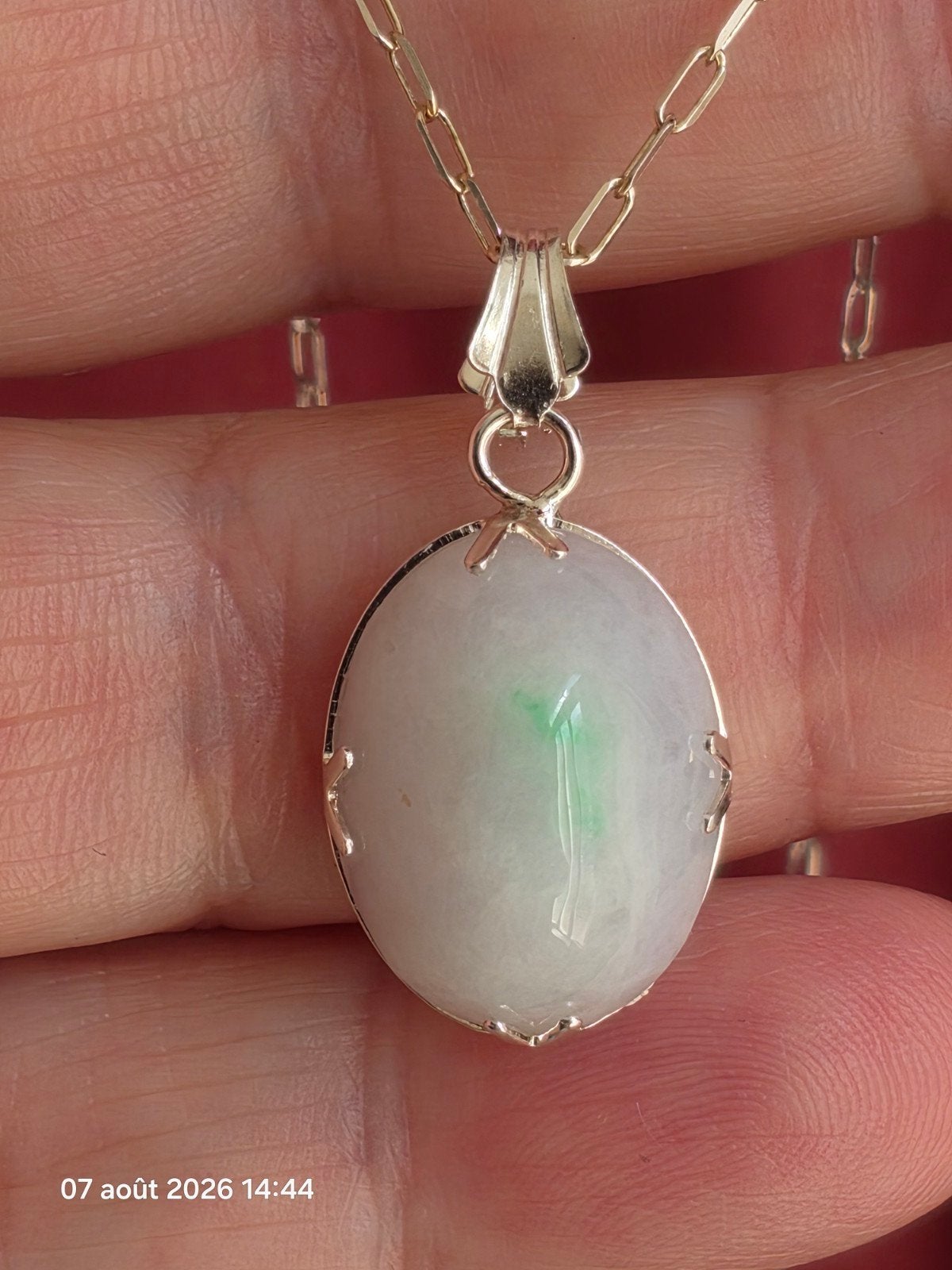 Pendentif en argent sterling 925 avec jadeite de Myanmar, Neuf, Enlèvement, Avec pierre précieuse, Argent