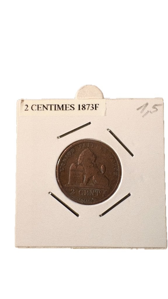 LEOPOLD II: 2 cent 1873F (1), Ophalen of Verzenden