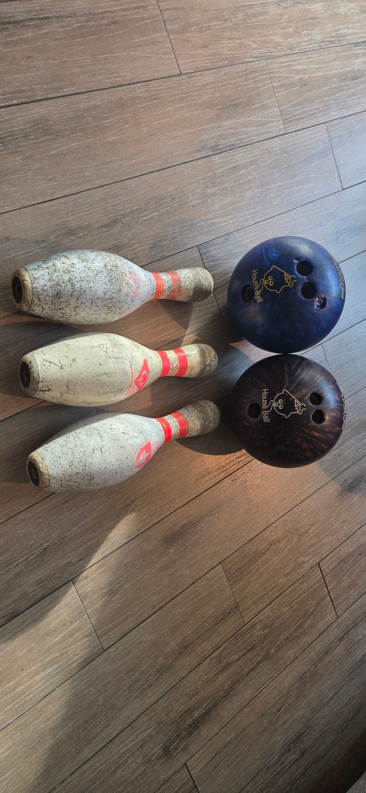 Originele bowlingset, Ophalen
