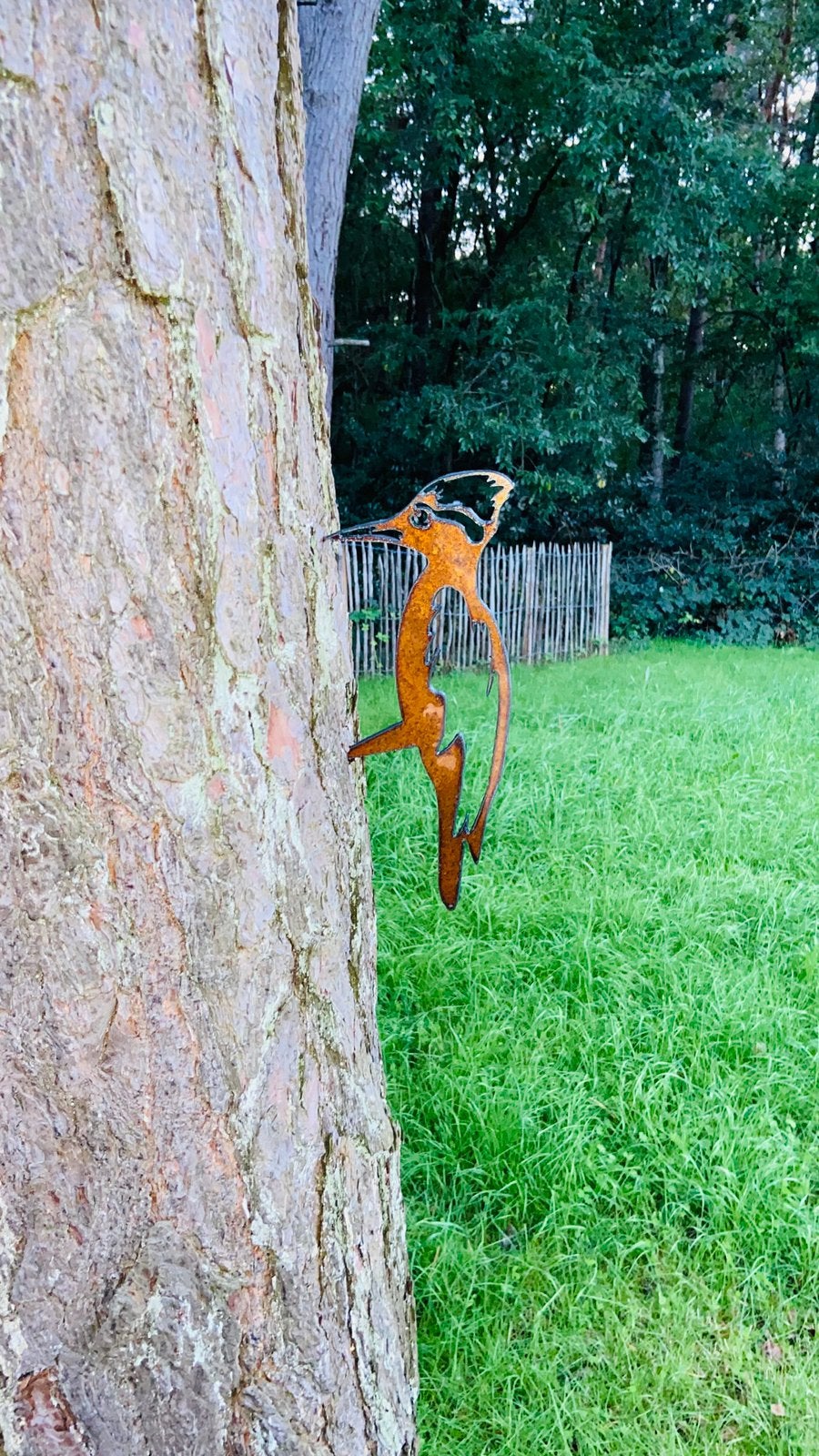 Cortenstaal boomprikker specht of kolibrie, Tuin en Terras, Ophalen, Nieuw