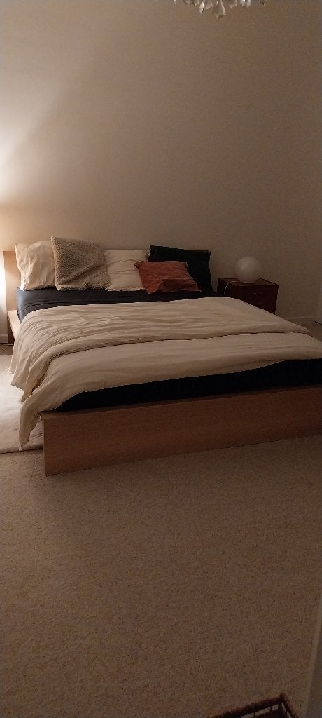 Bed Malm Ikea  160 op 200, Malm Ikea, Comme neuf, Brun, Enlèvement