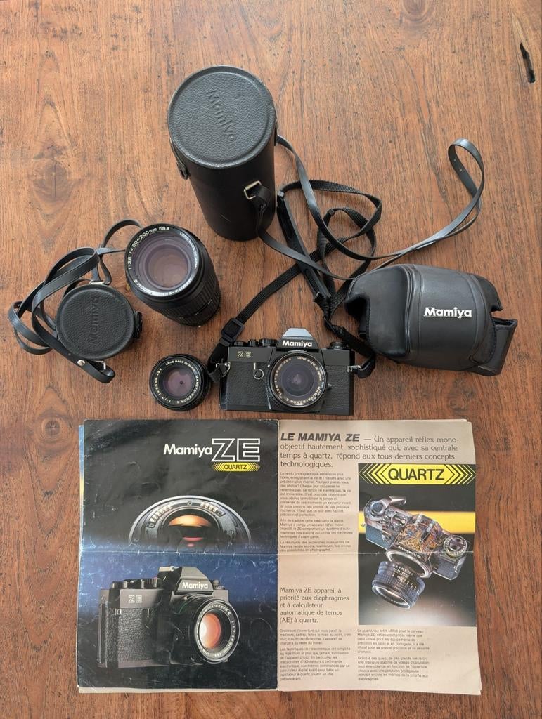 Mamiya ze + set met 3 lenzen, Audio, Tv en Foto, Ophalen of Verzenden
