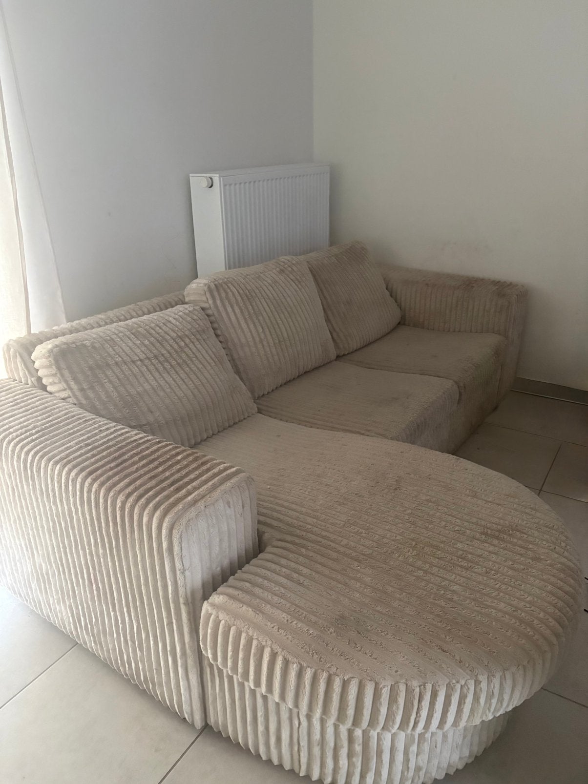 Beige zetel, Huis en Inrichting, Ophalen, Zo goed als nieuw