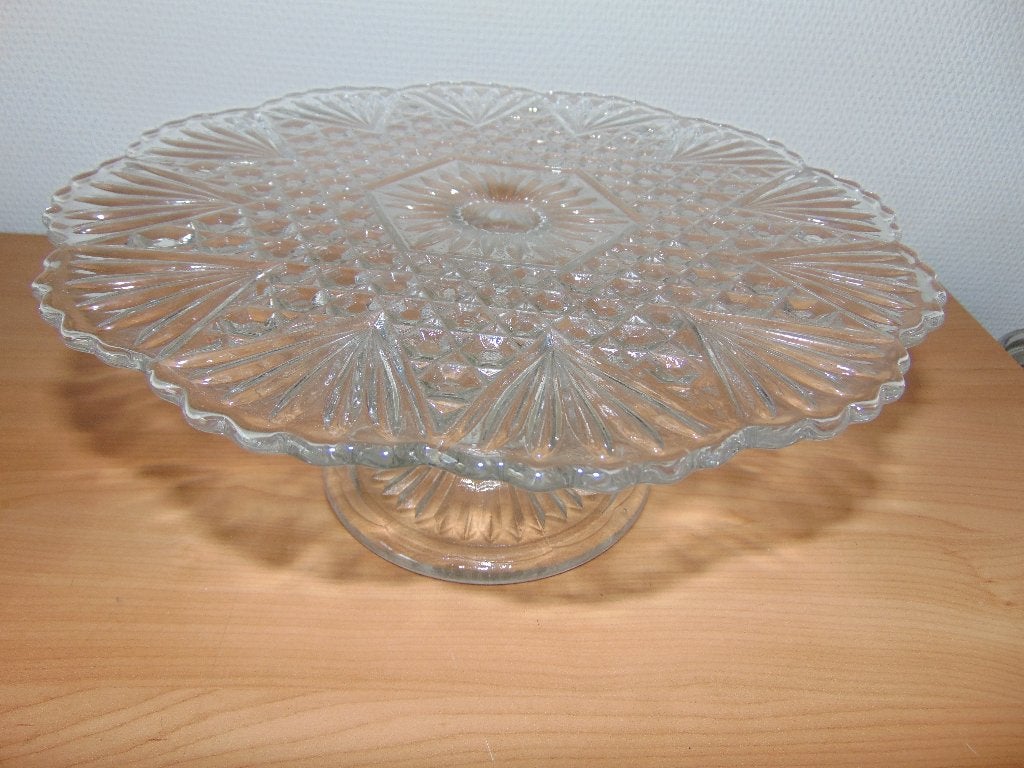 Oude taartschotel op voet 30 cm, Antiek en Kunst, Ophalen of Verzenden