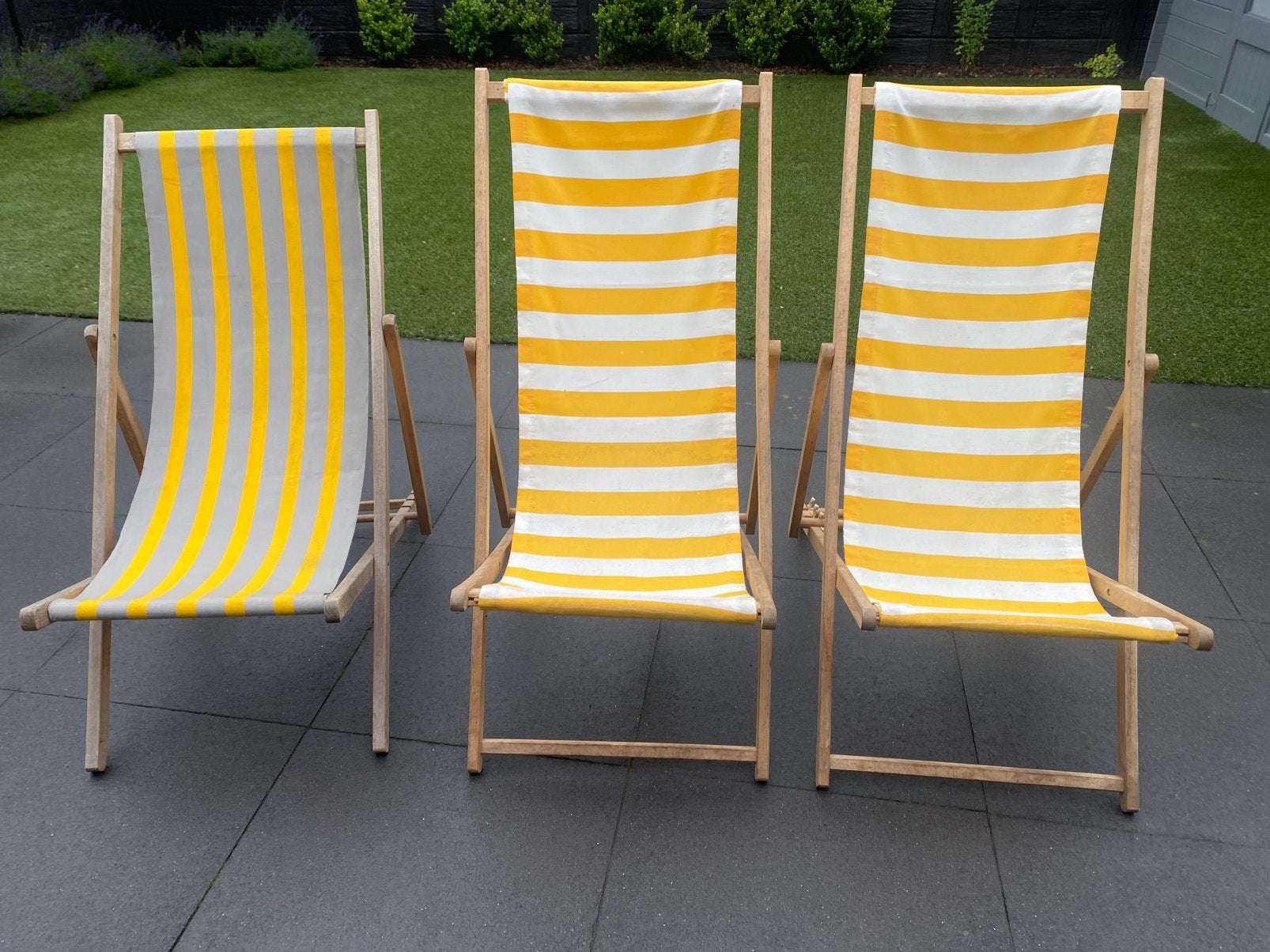 Vintage 3 strandstoelen, Ophalen, Zo goed als nieuw