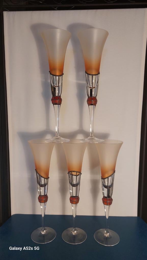 Superbes coupes à champagne exclusives., Antiquités & Art, Antiquités | Verre & Cristal, Enlèvement ou Envoi