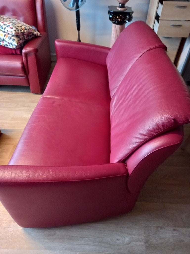 Lederen 3zit, Huis en Inrichting, Zetels | Zetels en Chaises Longues, Ophalen, Hedendaags modern, Gebruikt, Driepersoons
