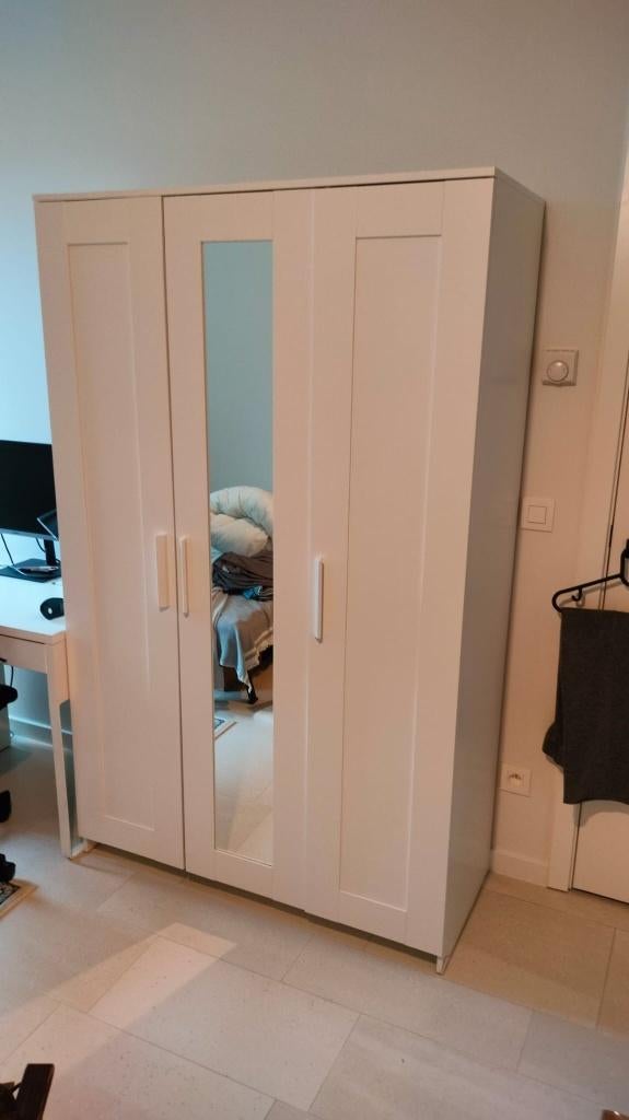 Kledingkast BRIMNES Ikea, Huis en Inrichting, Kasten | Kleerkasten, Ophalen, Met deur(en), Gebruikt, 100 tot 150 cm