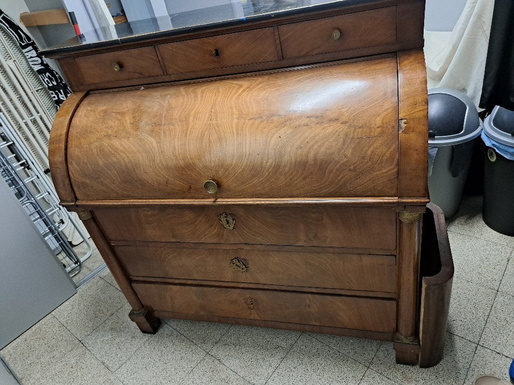 antiek cilinderbureau, Ophalen