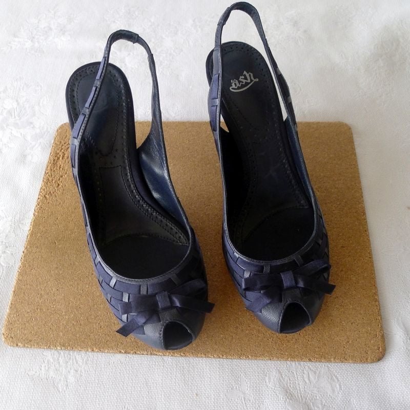 3 paar sandalen met hak maat 38 - 1 x zwart / 2 x blauw, Enlèvement ou Envoi, Chaussures à haut talons, Comme neuf, Bleu
